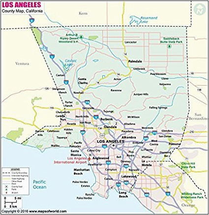 A Map Of Los Angeles California Amazon Com Los Angeles County Map Laminated 36 W X 37 H