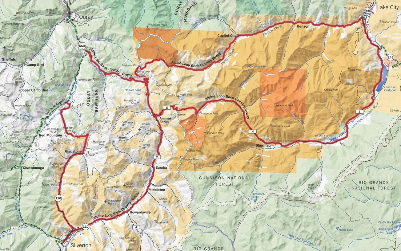 Alpine Loop Colorado Map secretmuseum