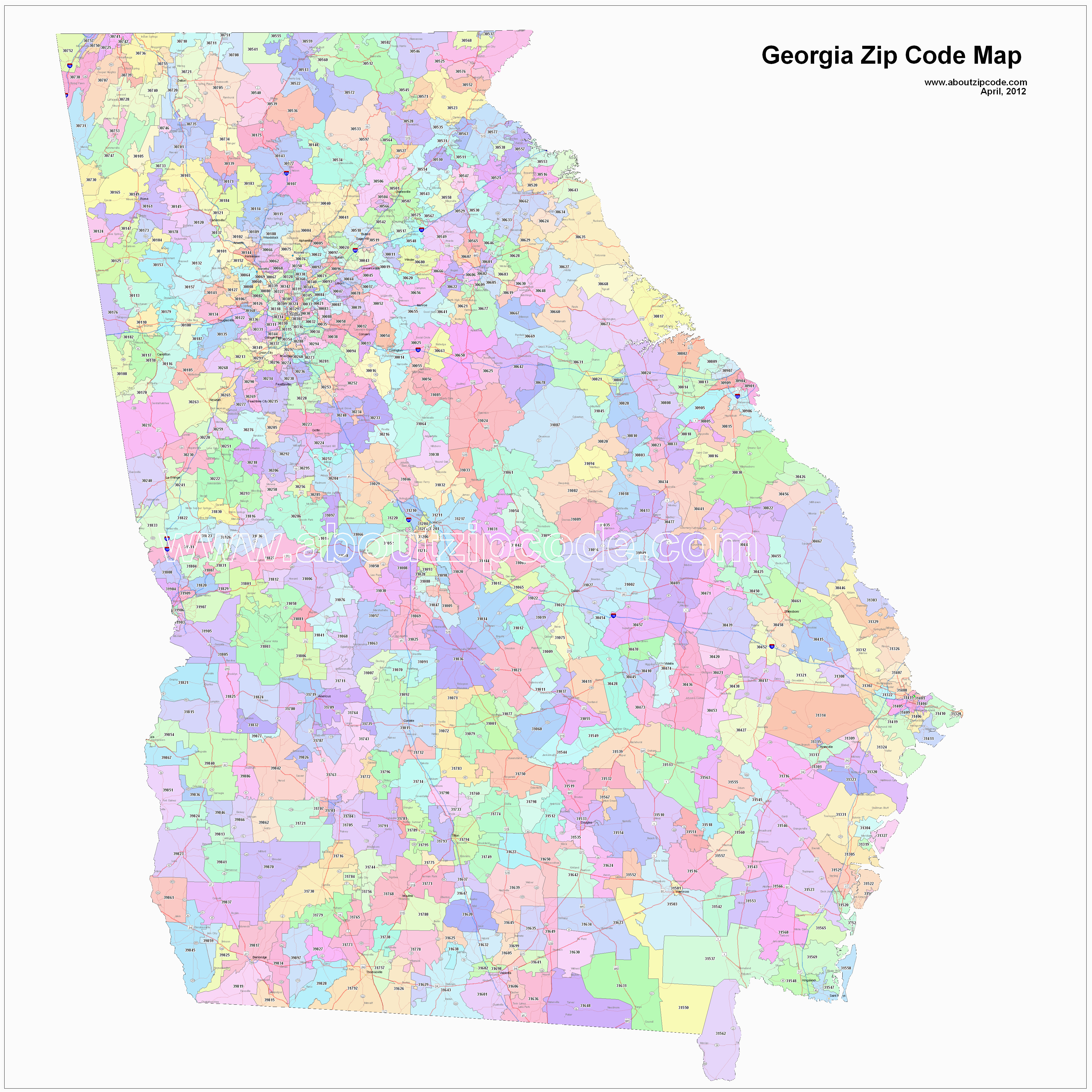 Atlanta Georgia Zip Code Map Georgia Zip Code Maps Free Georgia Zip Code Maps