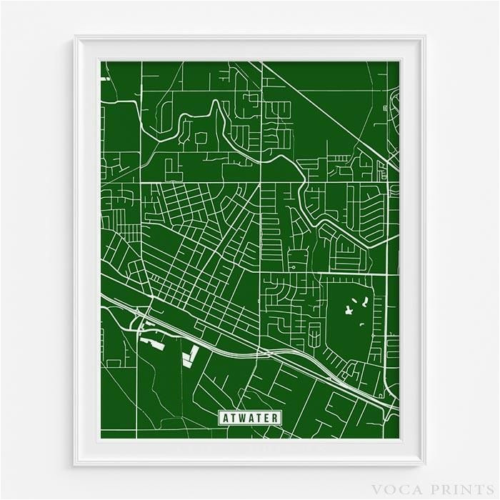 Atwater California Map atwater California Street Map Print Modern and Walls