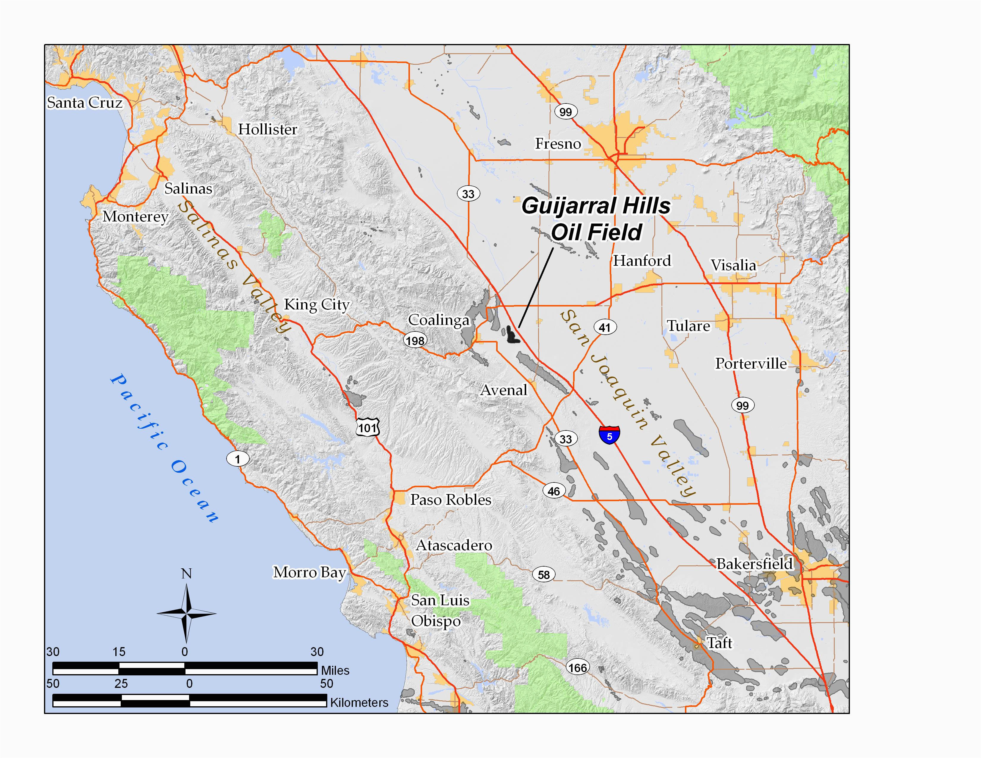 Avenal California Map Guijarral Hills Oil Field Wikipedia