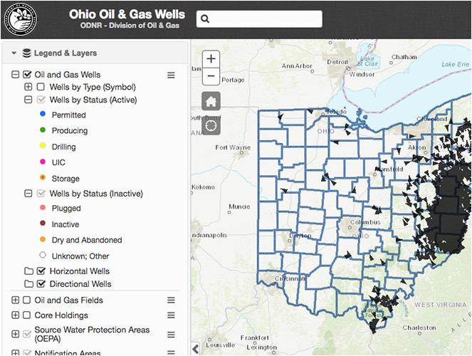 Belmont County Ohio township Map Oil Gas Well Locator