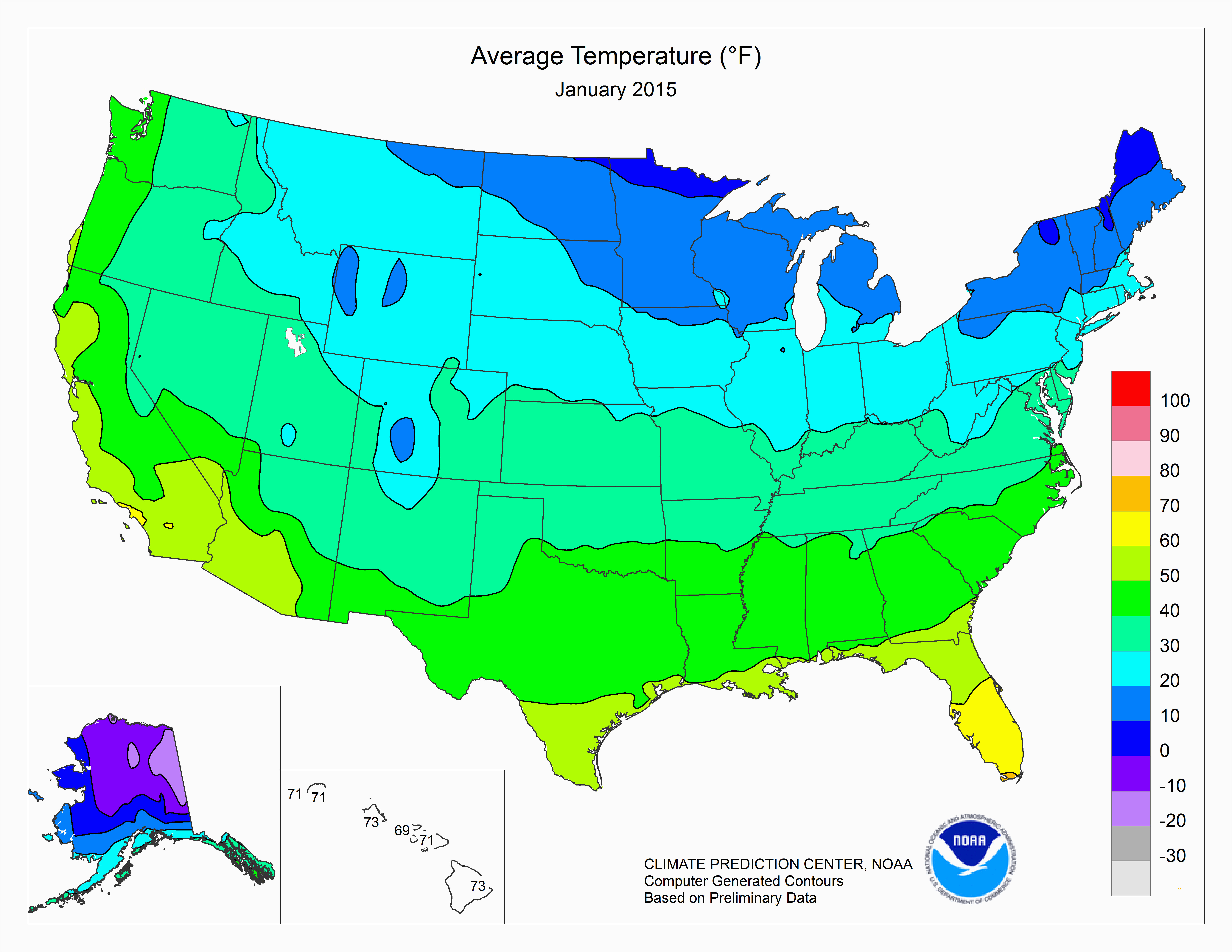 California Average Temperature Map Climate Prediction Center Monitoring and Data United States One