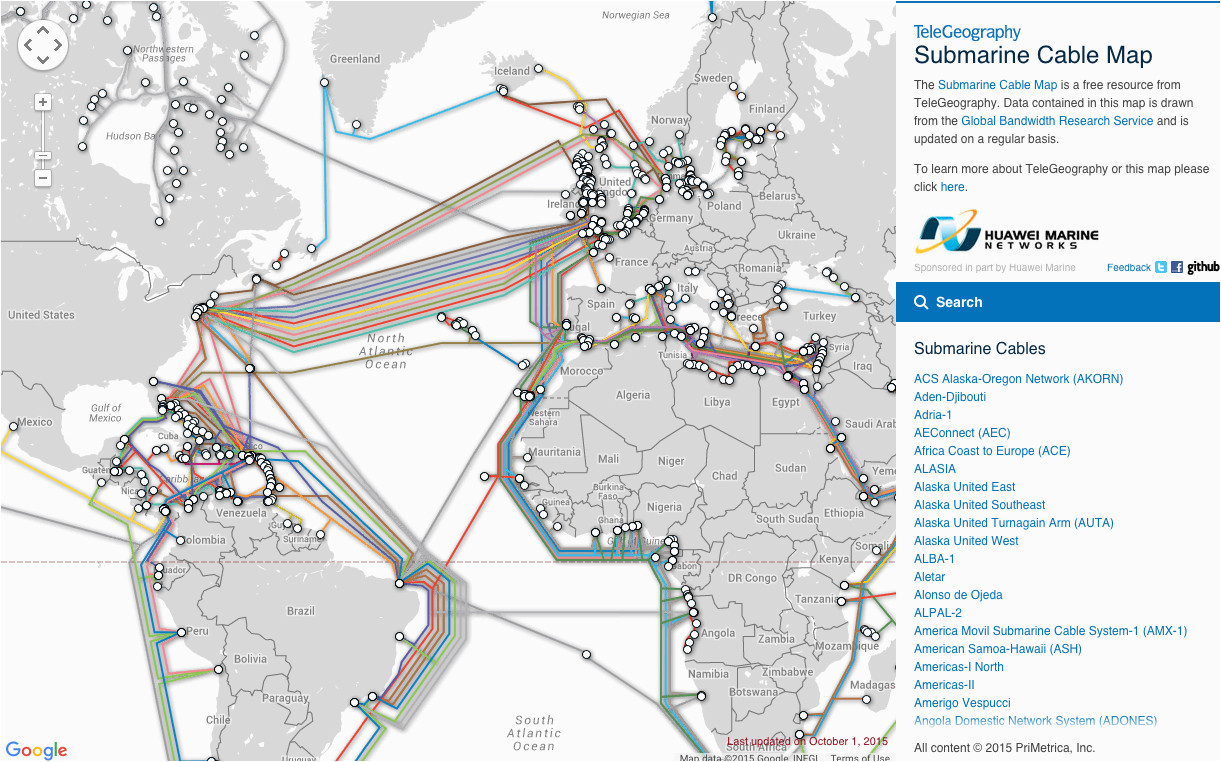 California Broadband Map Submarine Cable Map