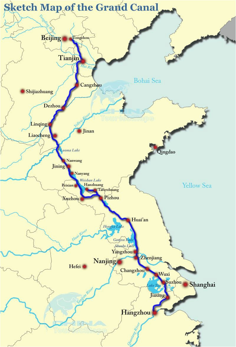 California Canals Map Grand Canal Of China Map Chinese Canals and Roadways Joined Rural