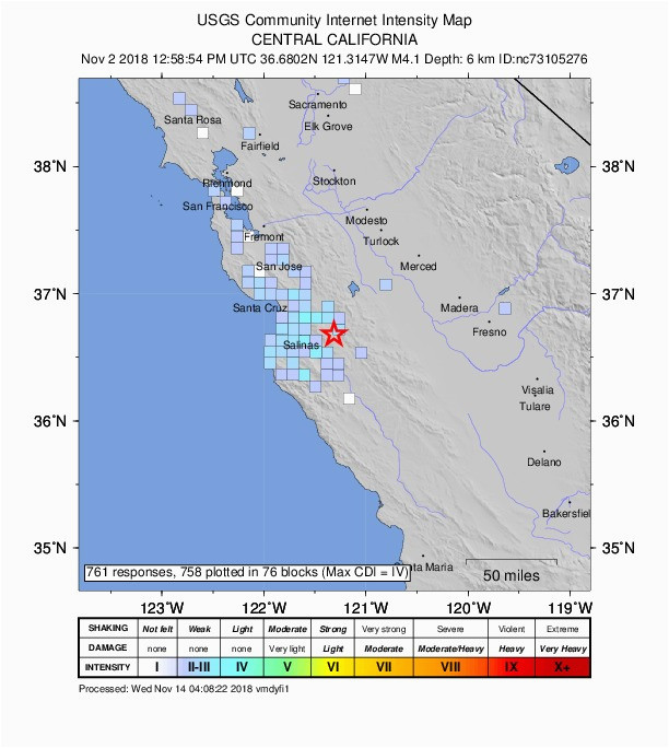 California Earthquakes today Map M 4 1 12km S Of Tres Pinos Ca