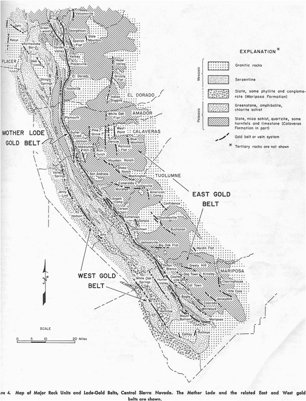 California Mother Lode Map Structural Geology Of Strike Slip