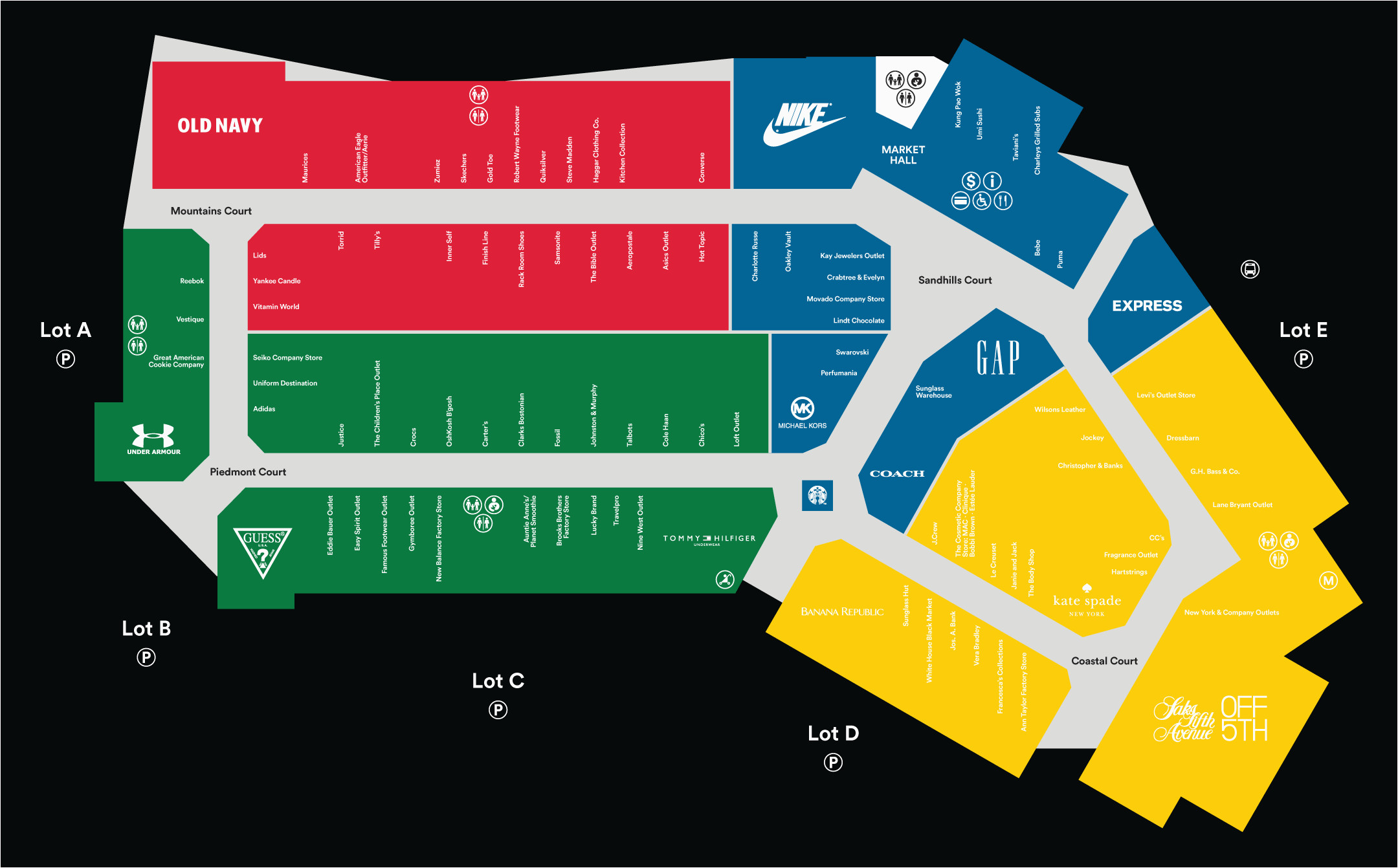 California Outlets Map Center Map for Charlotte Premium Outletsa A Shopping Center In