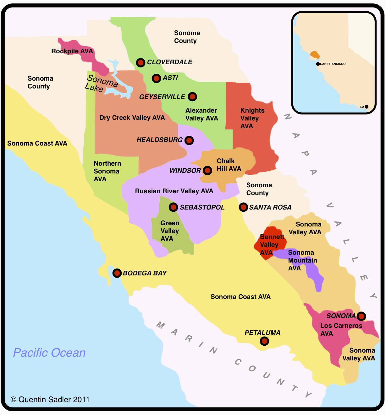 California Wine Growing Regions Map California Wine Map Quentin Sadler S Wine Page