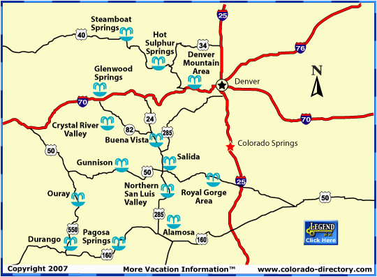 Canon City Colorado Map Map Of Colorado Hots Springs Locations Also Provides A Nice List Of