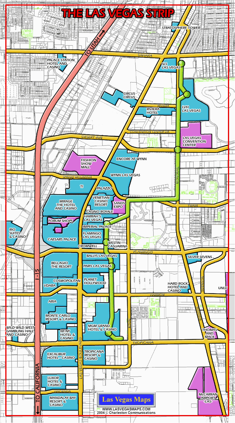 Casinos In Ohio Map Las Vegas Maps Las Vegas Strip Map