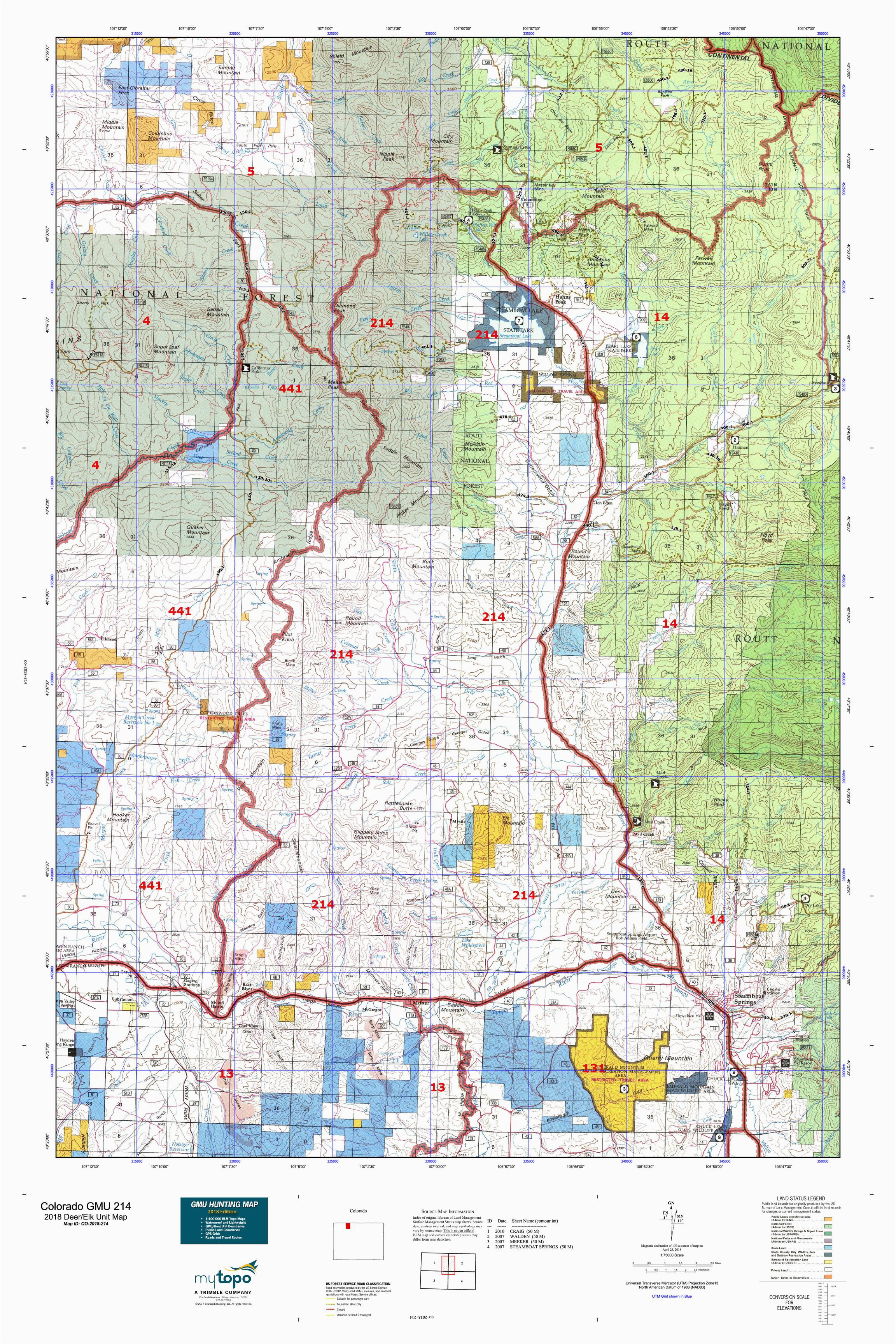 Colorado Big Game Map Colorado topo Maps Beautiful Colorado Gmu 214 Map Maps Directions