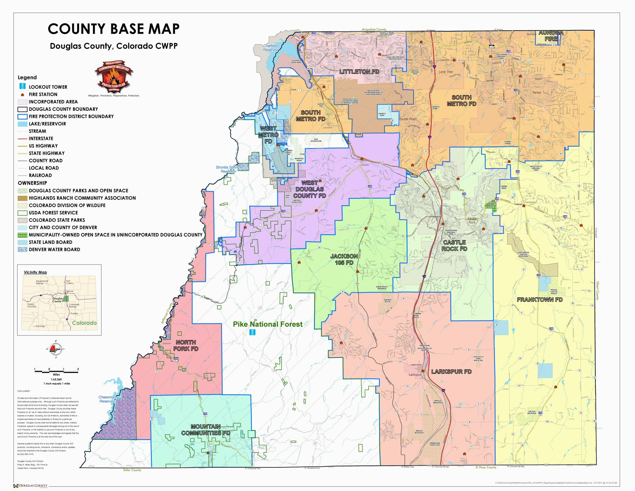 Colorado City and County Map Maps Douglas County Government