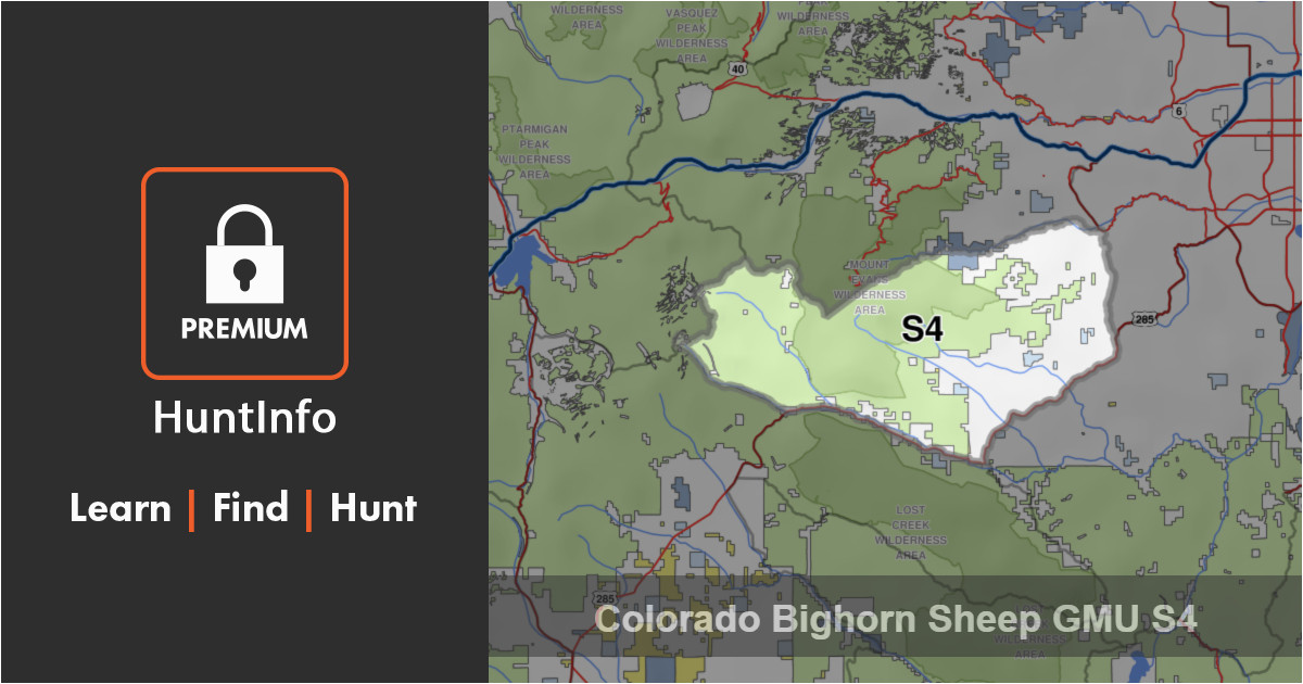 Colorado Hunting Zone Map Colorado Bighorn Sheep Hunting Unit S4 Huntinfo