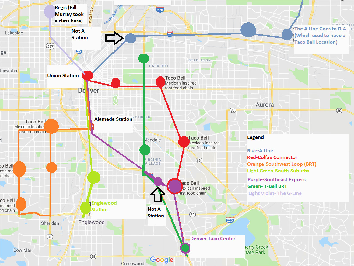 Colorado Light Rail Map Rtd Lightrail Brt Lines if Each Station Was at A Non Combination