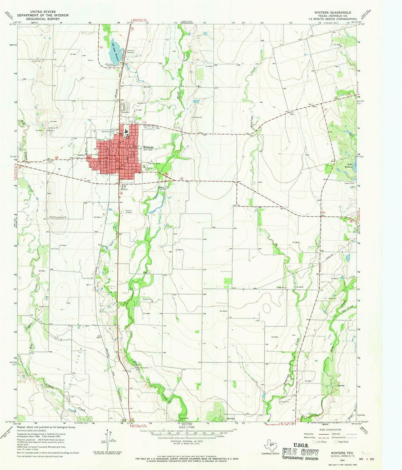 Colorado Maps for Sale Amazon Com Texas Maps 1967 Winters Tx Usgs Historical