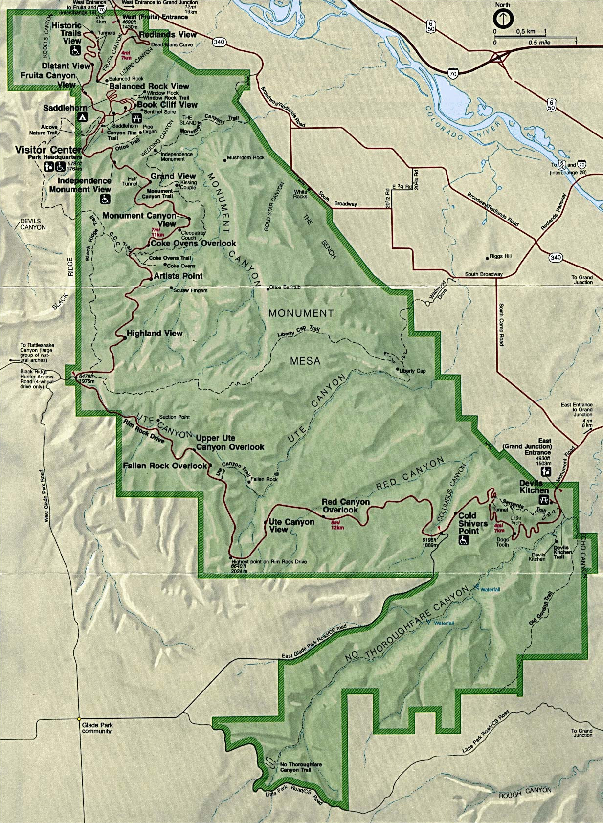 Colorado National Monument Map United States National Parks and Monuments Maps Perry Castaa Eda