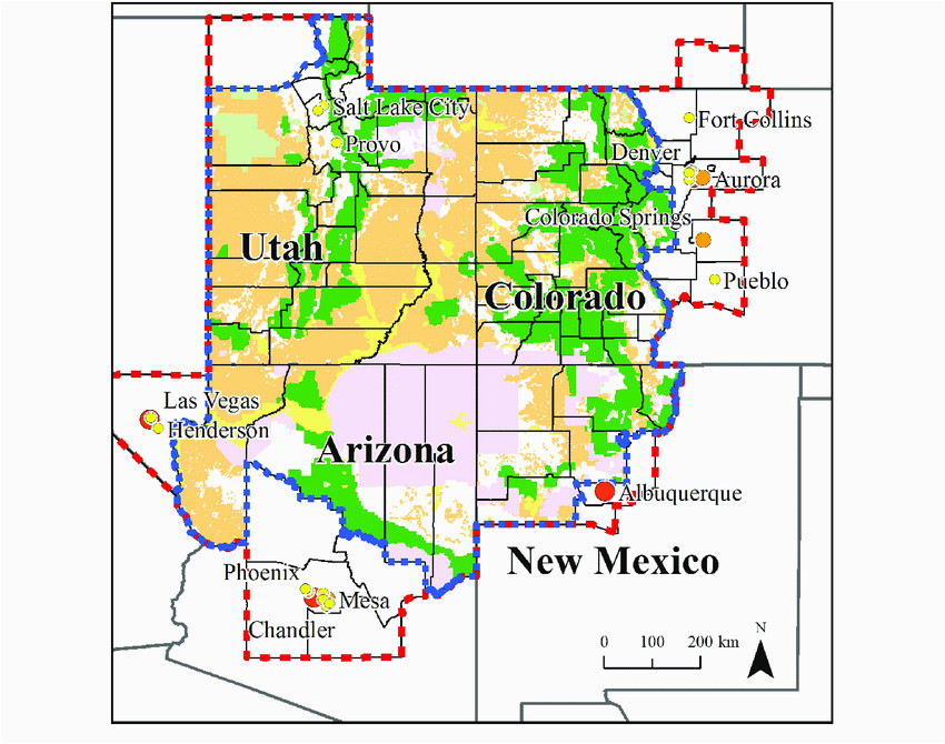 Colorado Power Plants Map Map Of the Colorado Plateau Region with State and County Borders