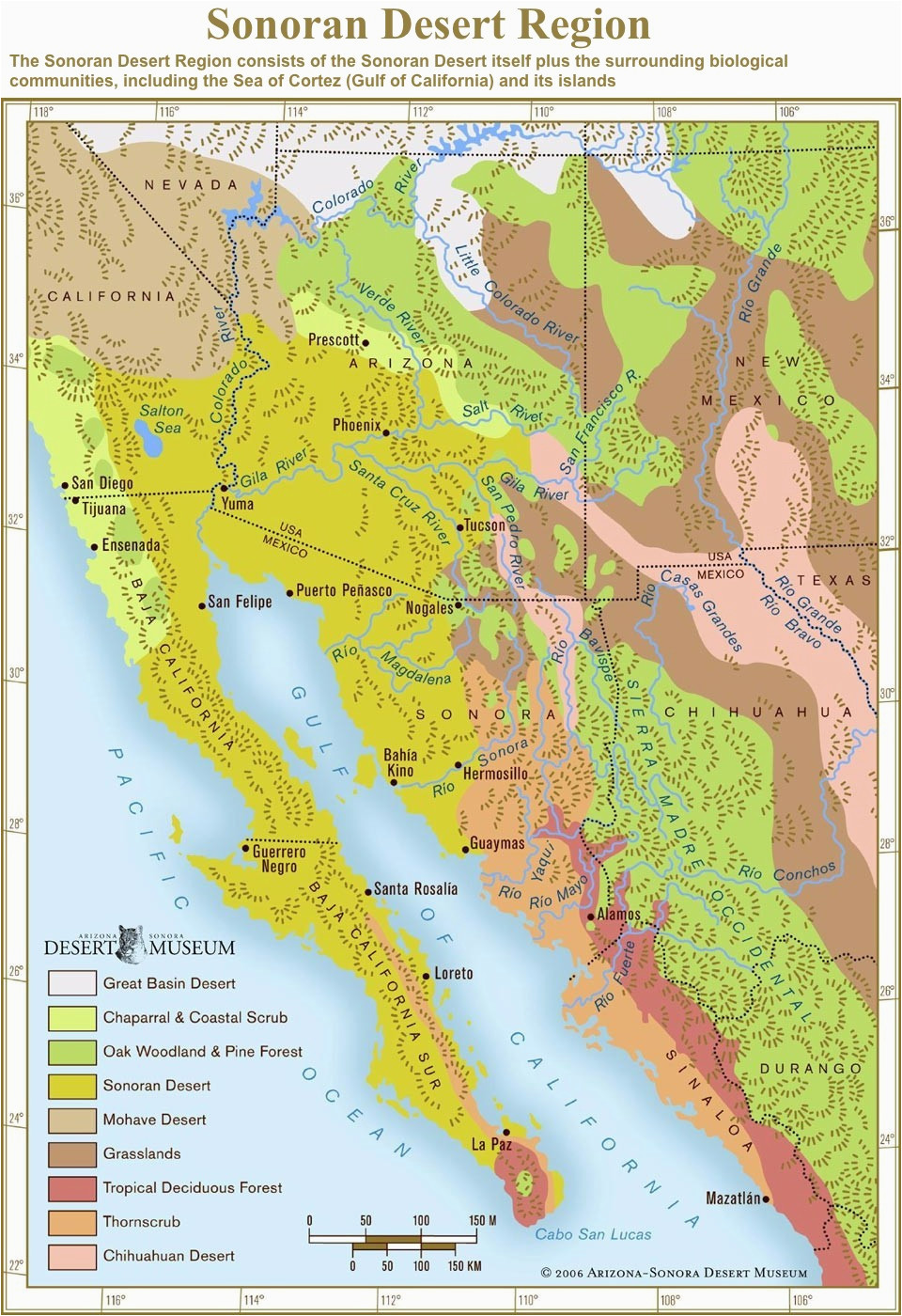 Colorado River California Map sonoran Desert sonoran Desert Region