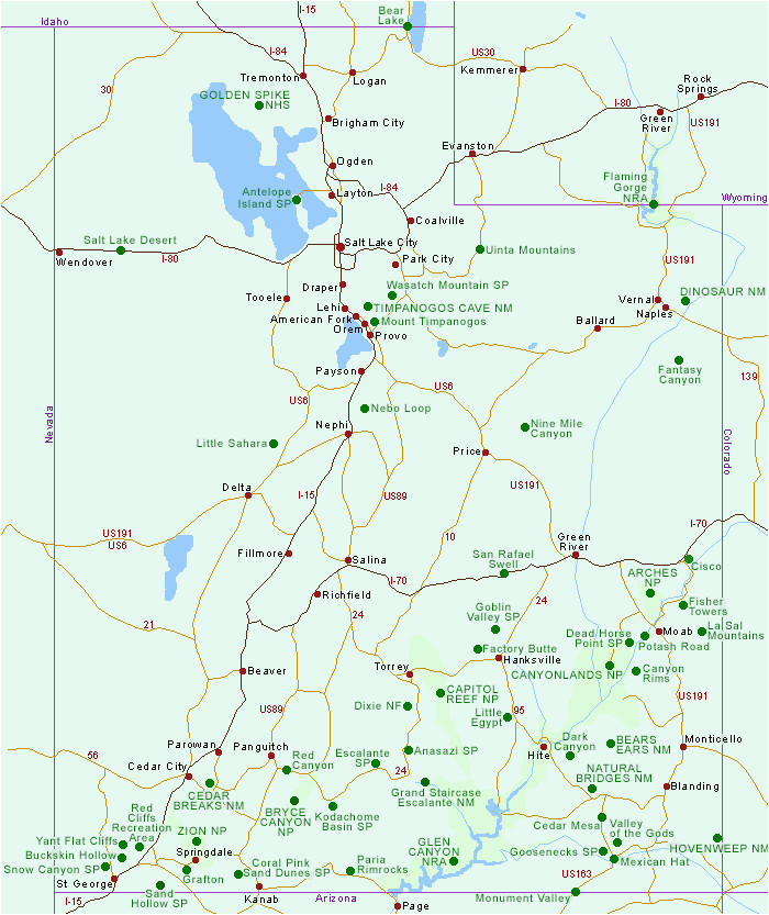Colorado River Location On Map Maps Of Utah State Map and Utah National Park Maps