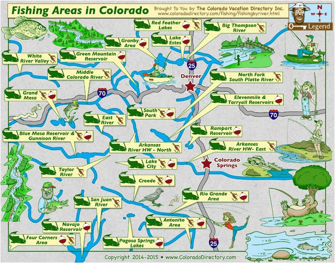 Colorado Rivers and Streams Map Colorado Map Of Fishing In Rivers Lakes Streams Reservoirs