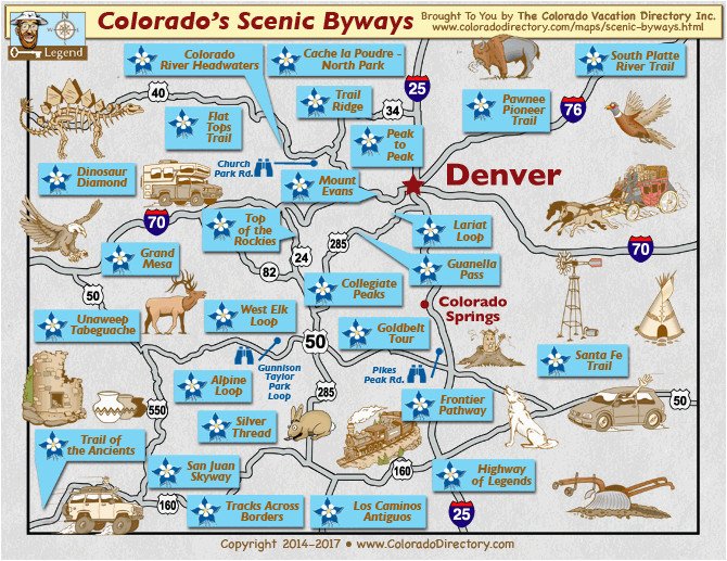 Colorado Scenic byways Map Colorado Scenic Drives Map Printable Map Hd