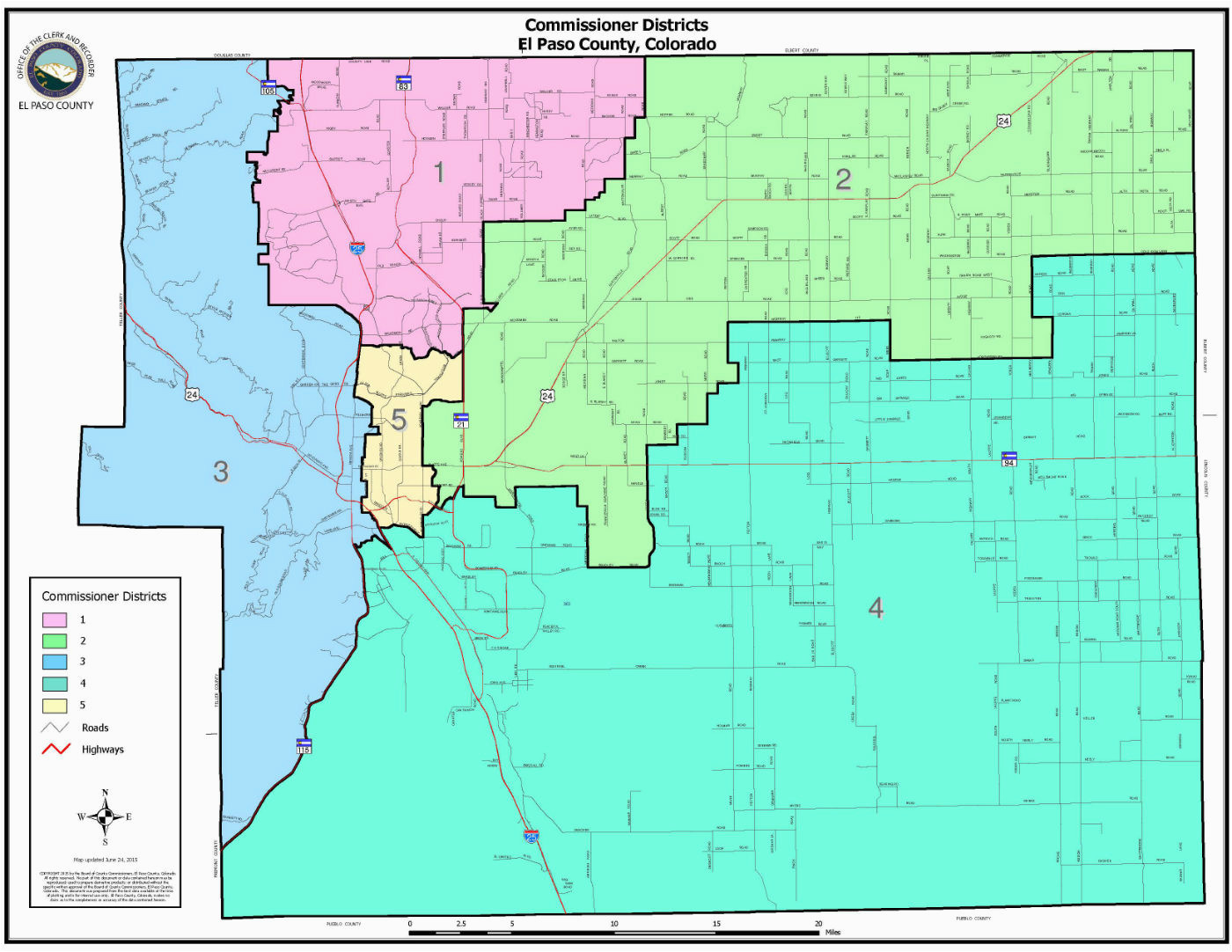 Colorado School District Map Board Of County Commissioners El Paso County Board Of County