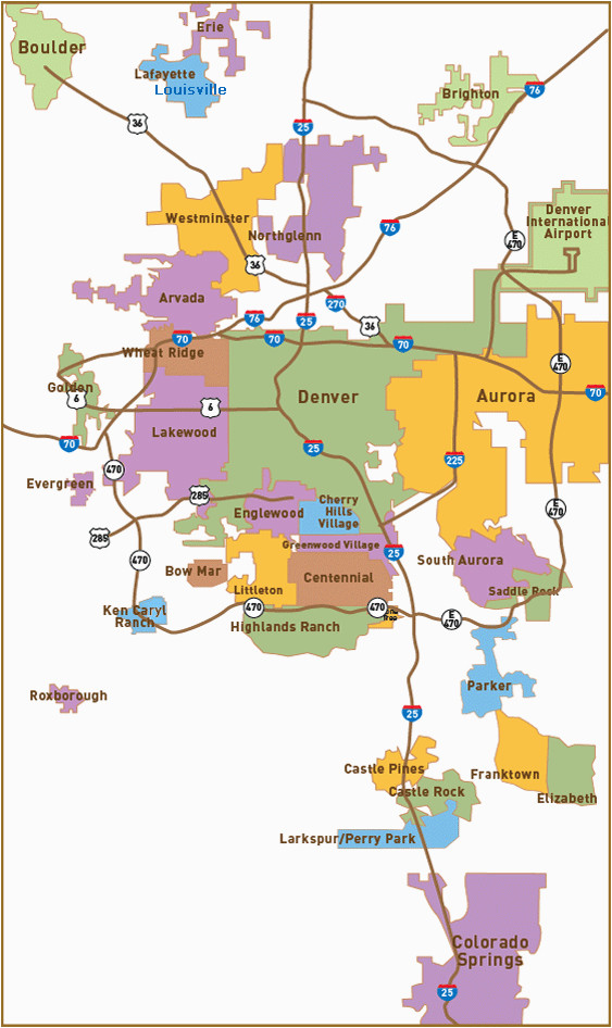 Colorado Springs City Limits Map Relocation Map for Denver Suburbs Click On the Best Suburbs