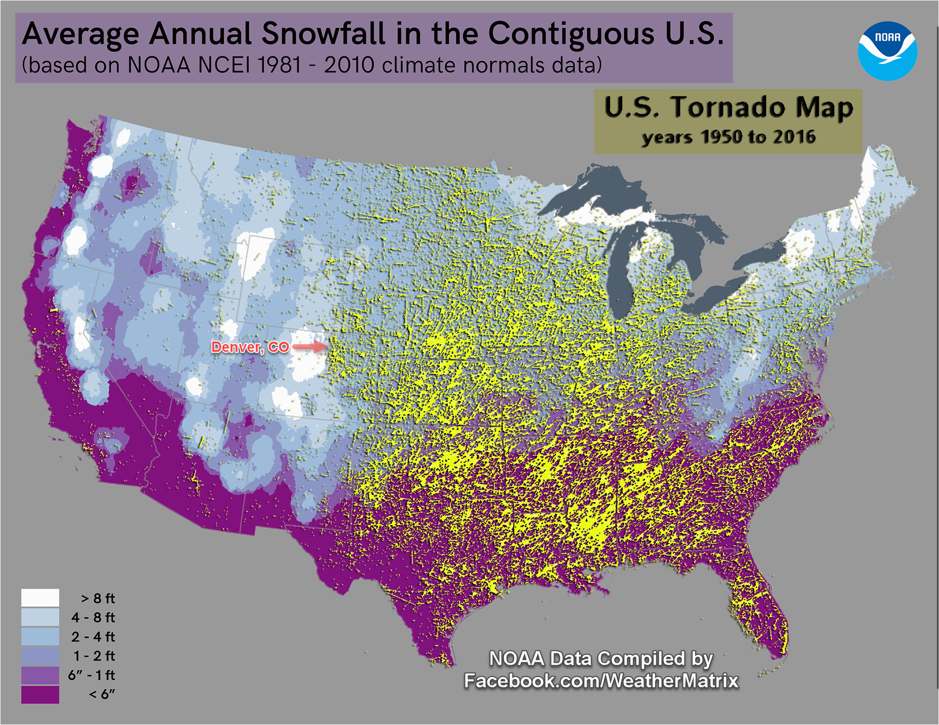 Colorado tornado Map where In the U S Gets Both Extreme Snow and Severe Thunderstorms