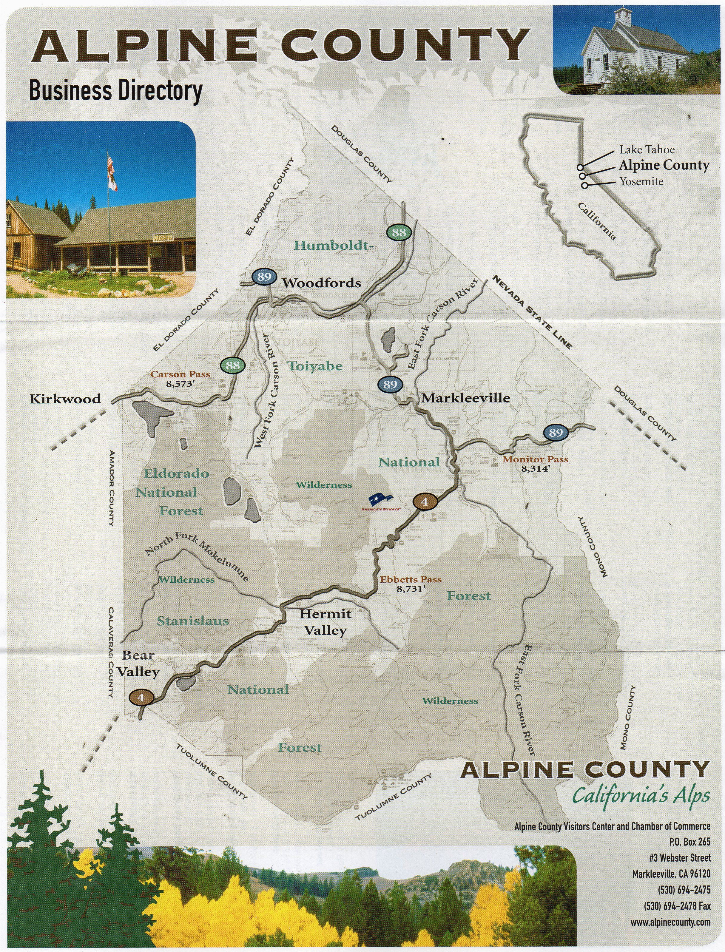 Commerce California Map Alpine County Map Alpine is Californias Least Populated County