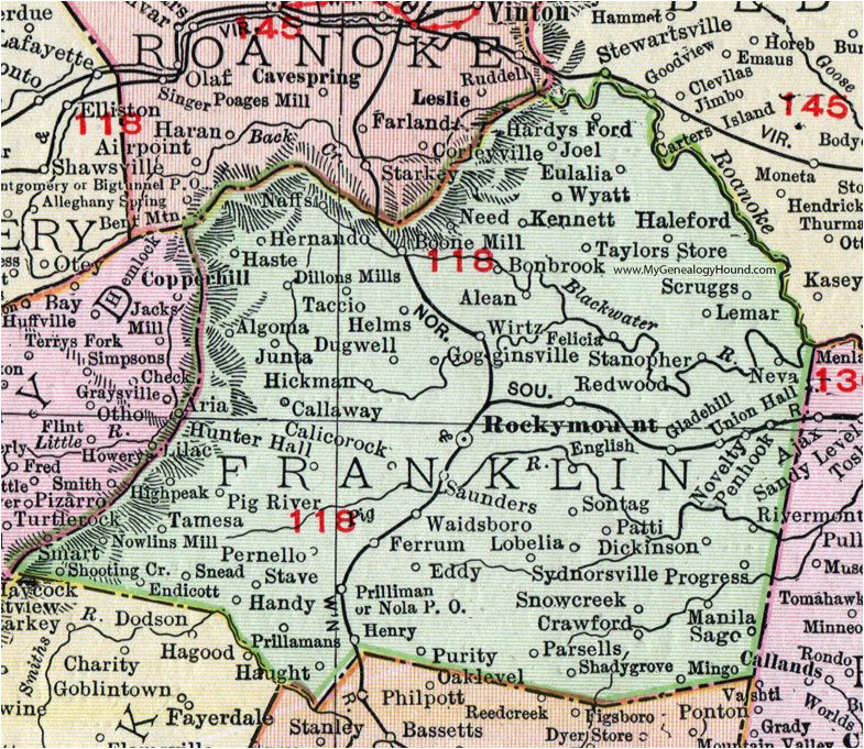 Cotopaxi Colorado Map Franklin County Virginia Map 1911 Rand Mcnally Rocky Mount