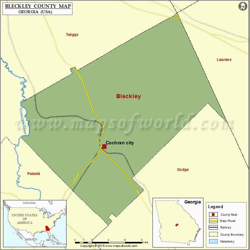County and City Map Of Georgia Map Of Bleckley County In Georgia Usa County Map Pinterest
