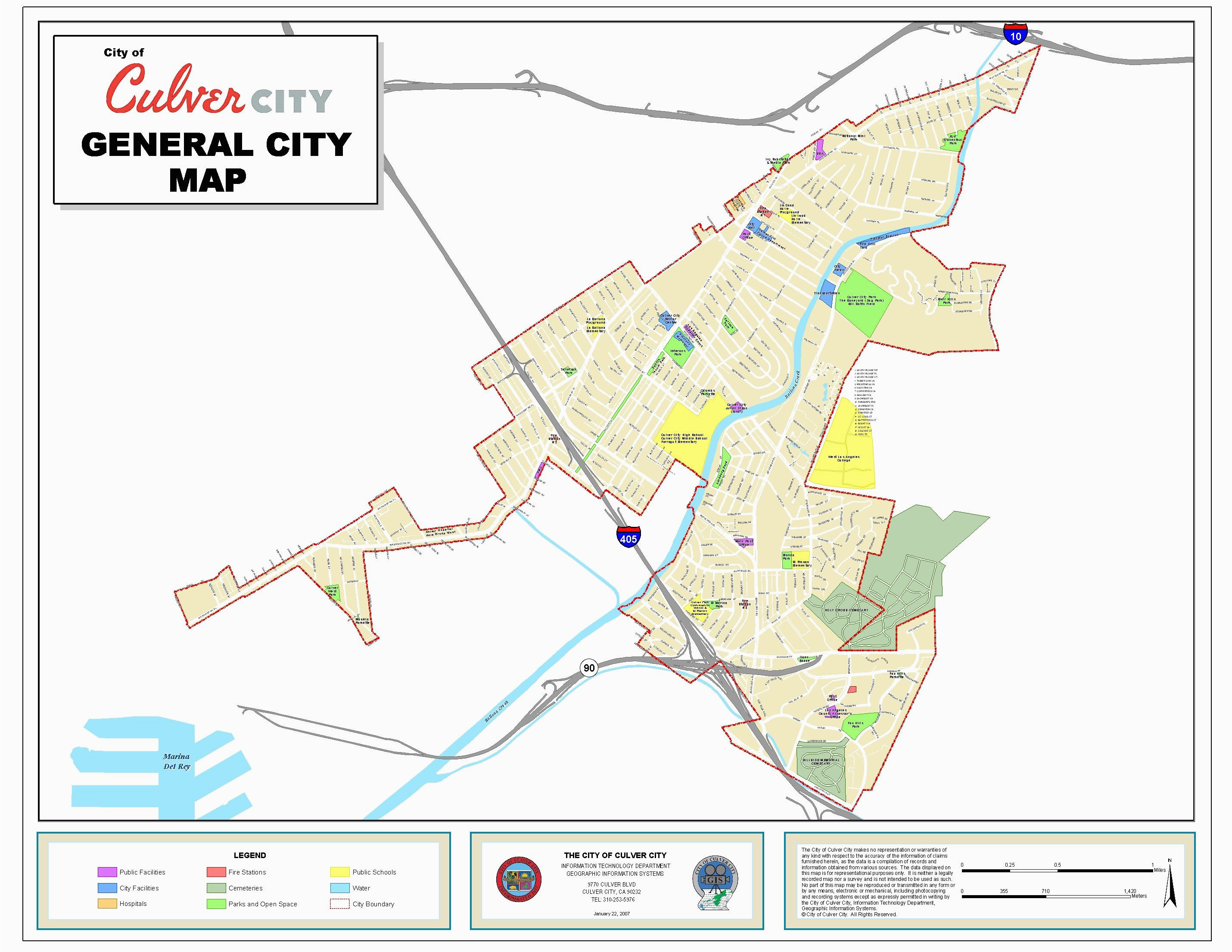 Culver City California Map Map Of Santa Ana California area Detailed Culver City Map Boundaries