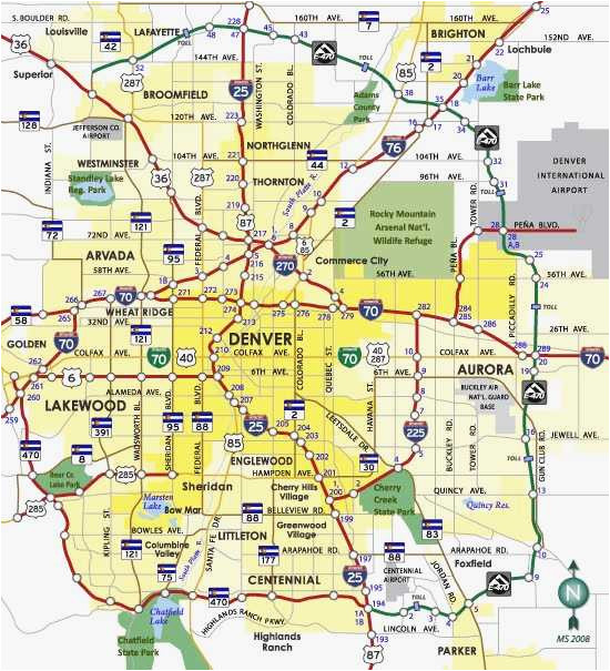 Denver Colorado City Map | Cities And Towns Map