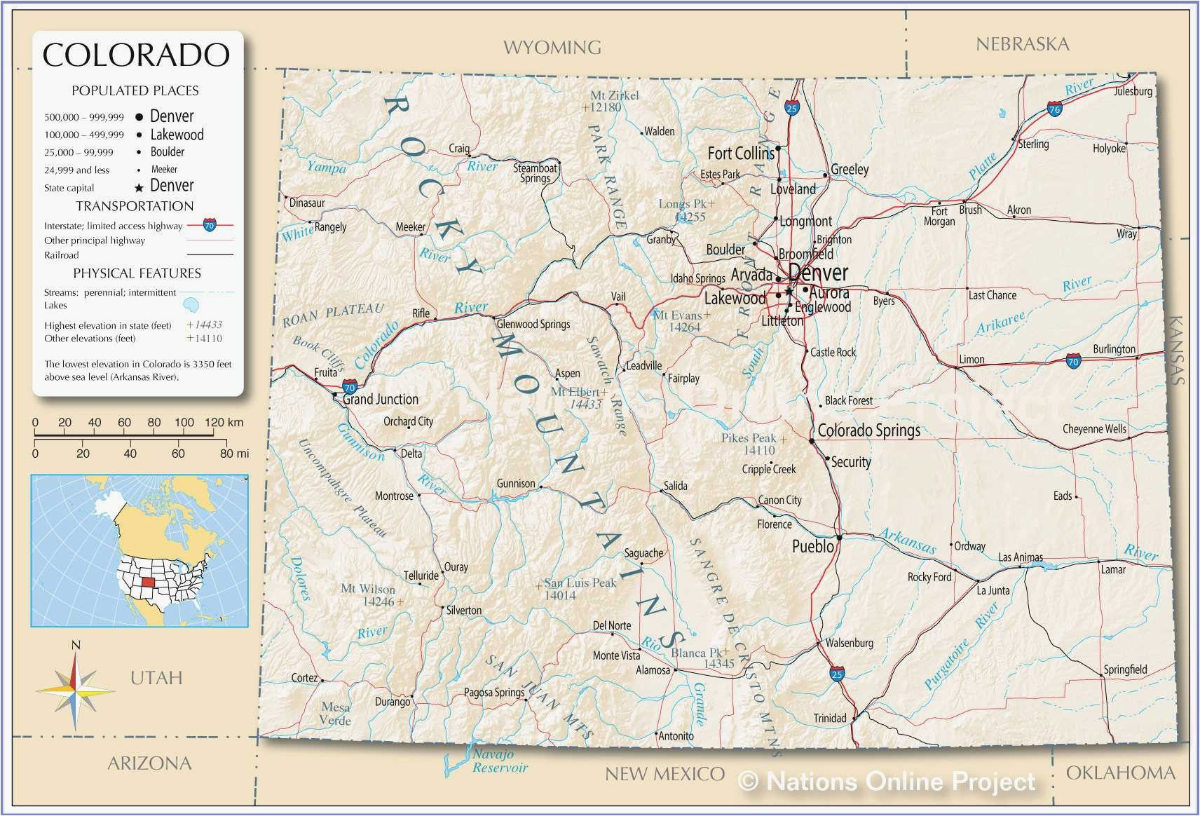 Denver Colorado On A Map United States Map Showing Colorado Refrence Denver County Map