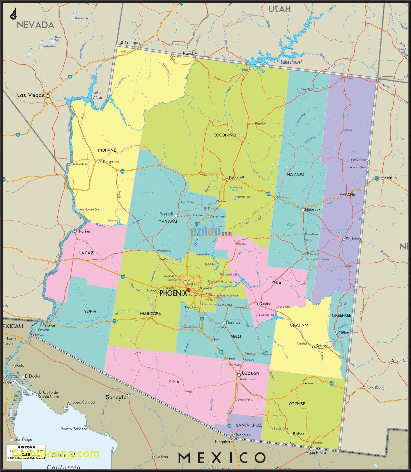 Driving Map Of Arizona Arizona County Map Awesome Us County Map Editable Valid Editable Map