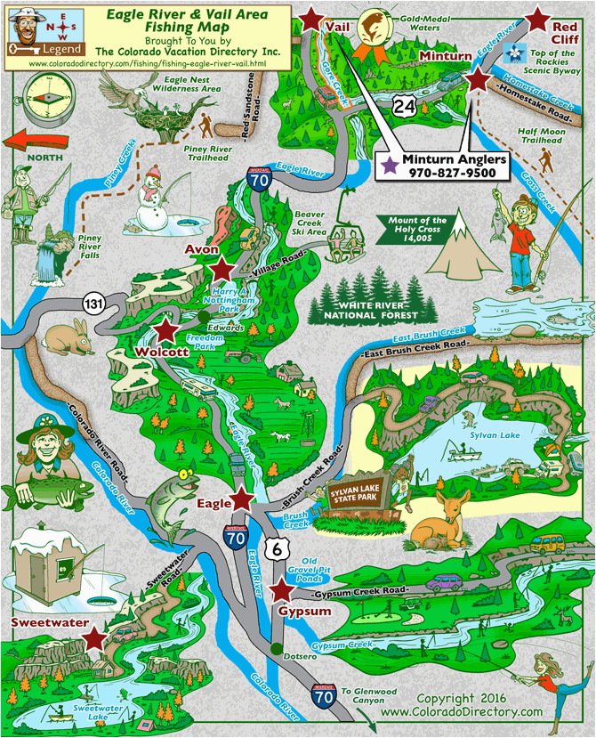 Fly Fishing Colorado Map Eagle River Vail area Fishing Map Colorado Vacation Directory