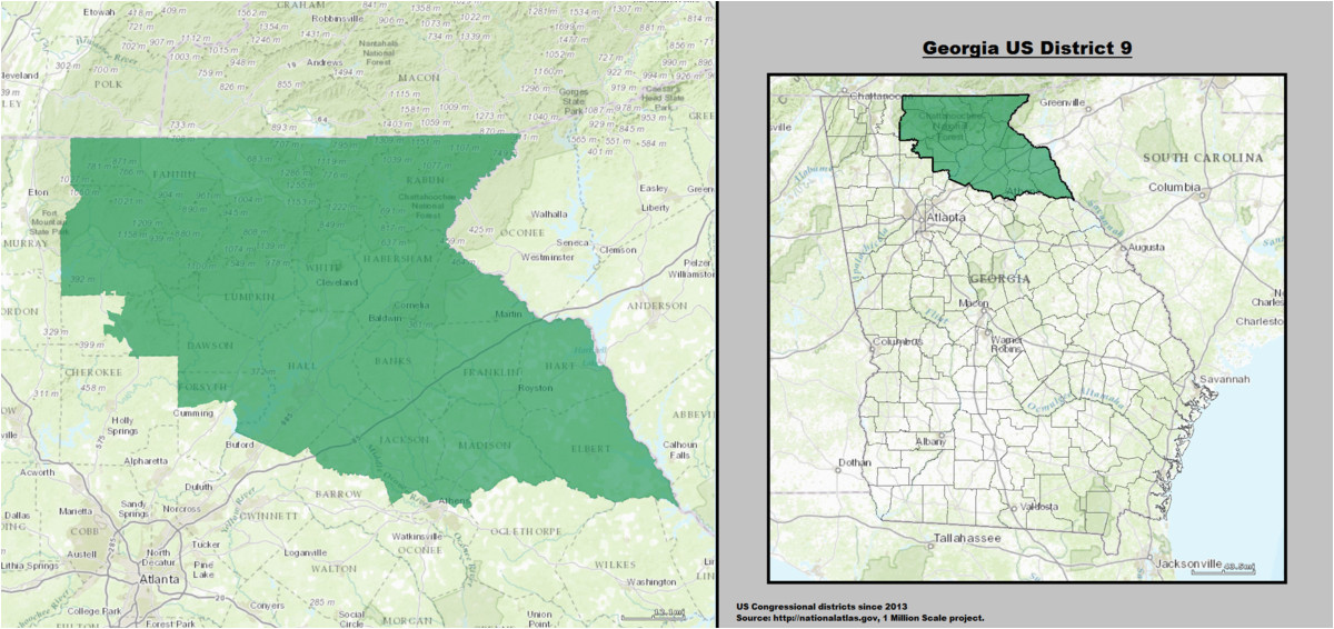 Forsyth Georgia Map Georgia S 9th Congressional District Wikipedia