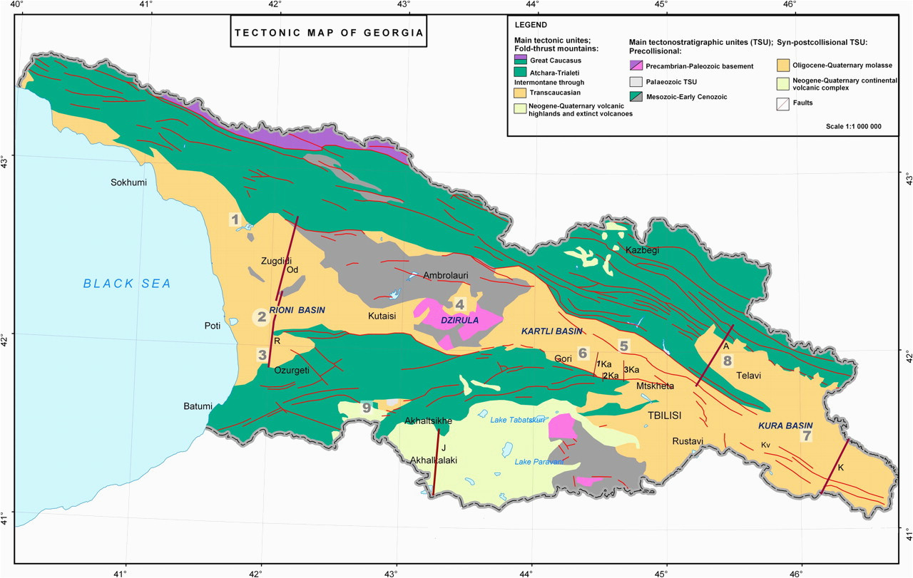 Geological Map Of Georgia Evolution Of the Late Cenozoic Basins Of Georgia Sw Caucasus A