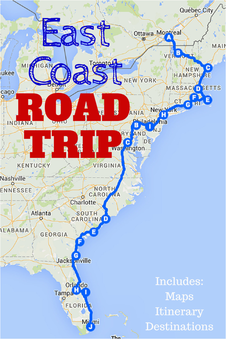 Georgia East Coast Map the Best Ever East Coast Road Trip Itinerary Road Trip Ideas