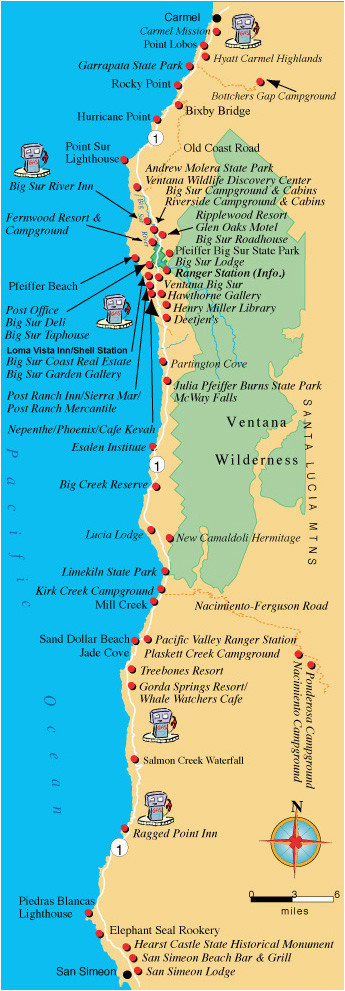 Hyatt California Map Maps Directions and Transportation to Big Sur California