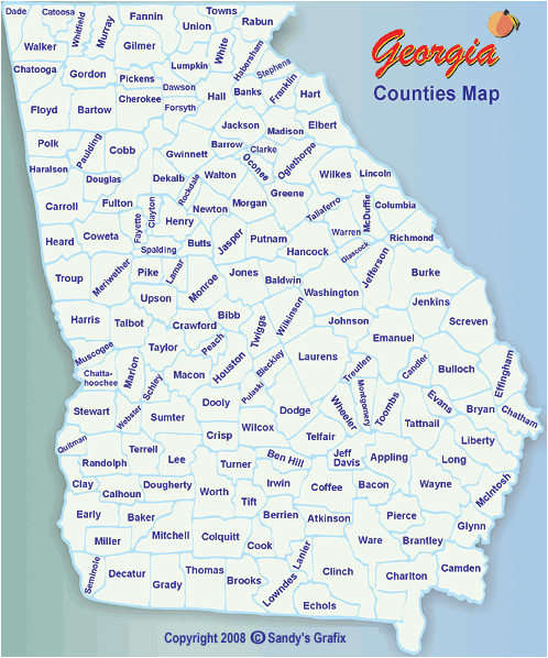King County Georgia Map Georgia Counties Map