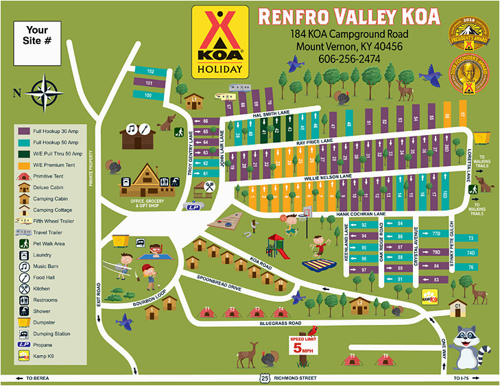 Koa Campgrounds California Map Mt Vernon Kentucky Campground Renfro Valley Koa