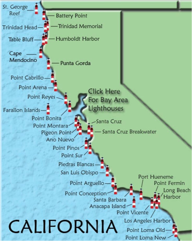 Lighthouses In California Map 226 Best Lighthouses Images On Pinterest Light House Lighthouse