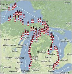 Lighthouses Michigan Map 266 Best Michigan Lighthouses Images On Pinterest Light House