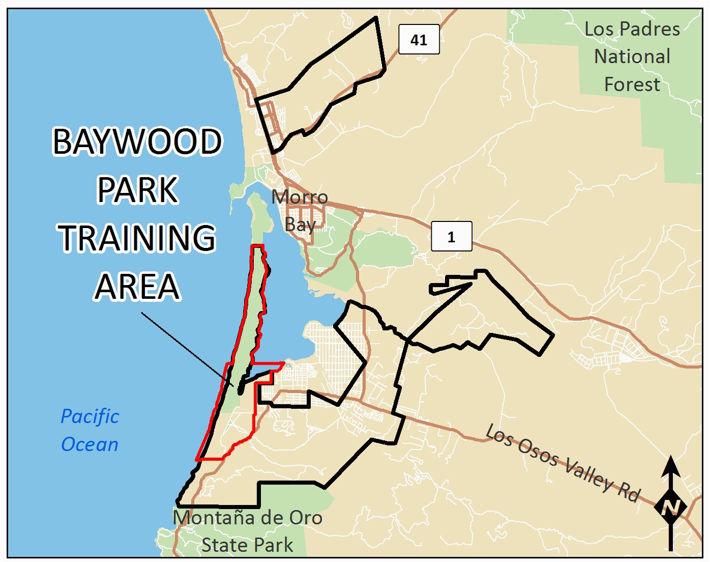 Los Osos California Map Baywood Park Training area