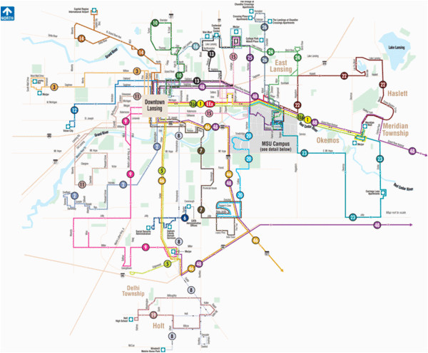 Map East Lansing Michigan Lansing Michigan Public Transportation Map Lansing Mappery