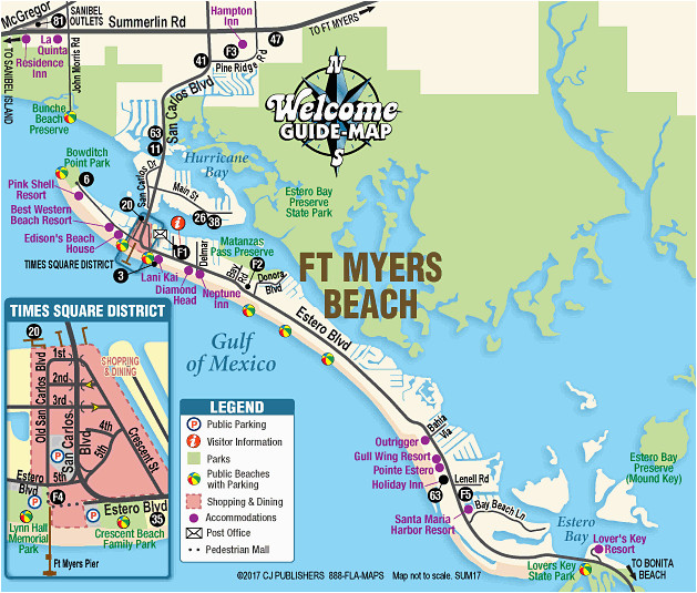 Map From Michigan to Florida Ft Myers Beach Street Map Map Of fort Myers Beach Florida