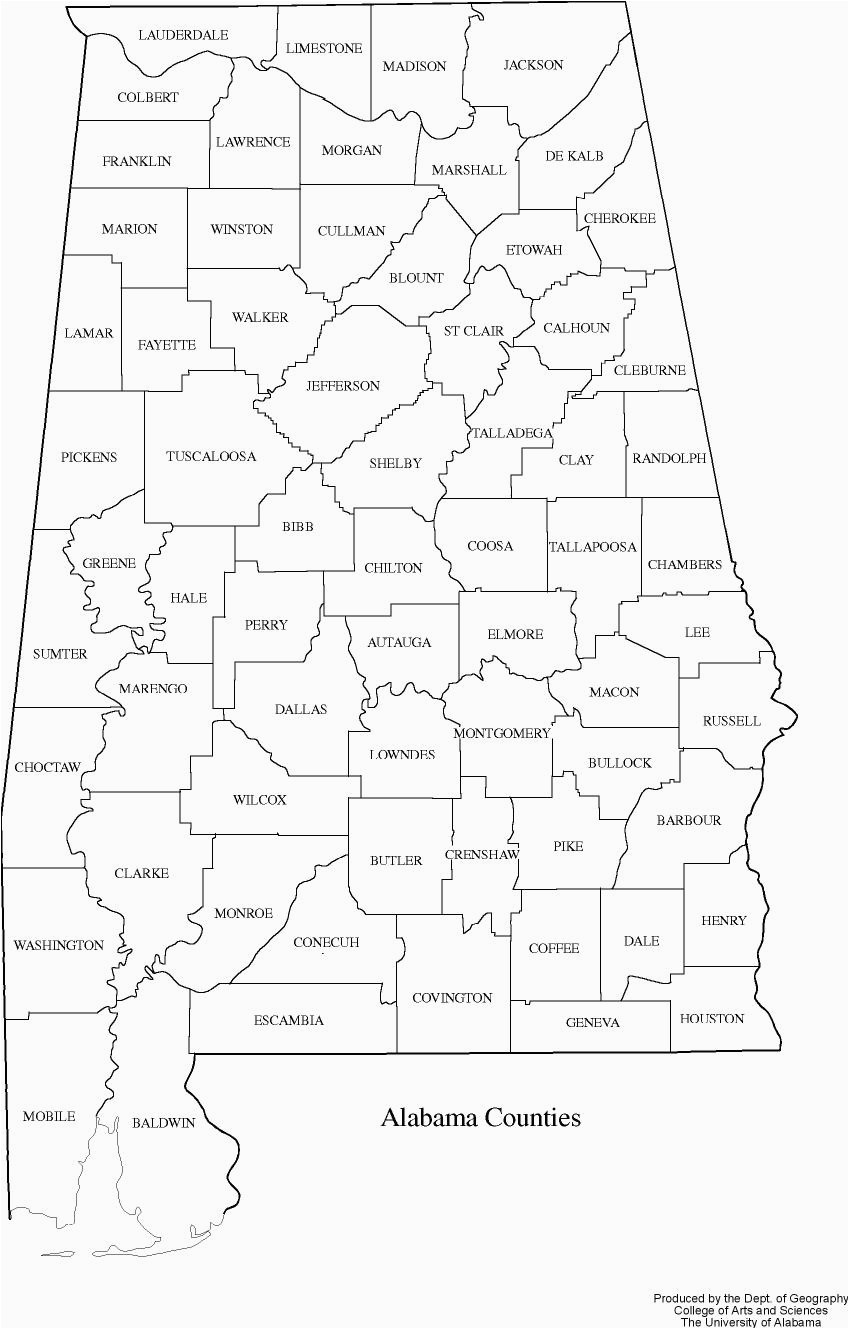 Map Of Alabama by County Alabama Outline Maps and Map Links