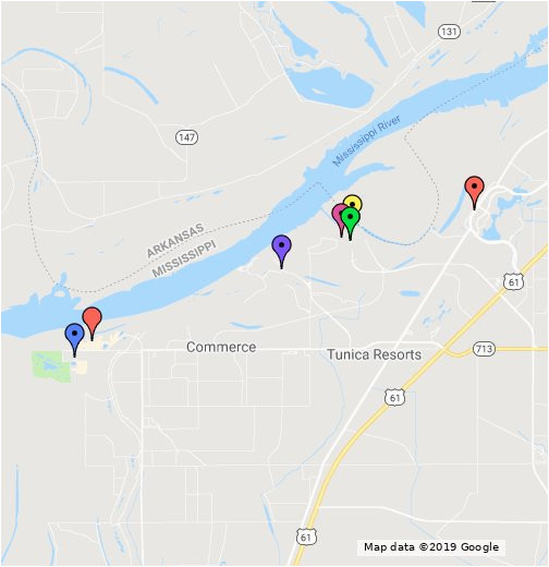 Map Of Alabama Casinos Tunica Mississippi Casino Map Google My Maps